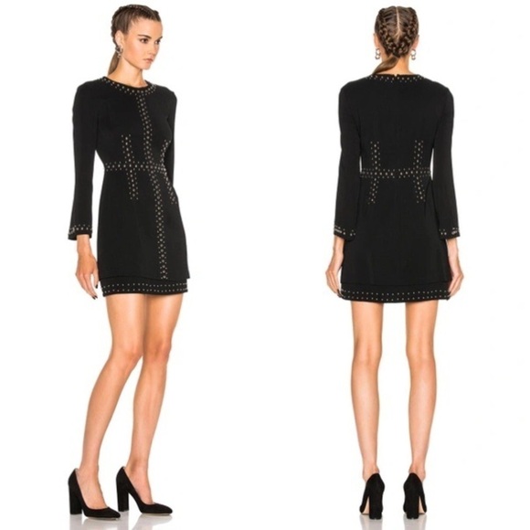 ALC Black Madison Studded Embellished Cady Stretch Crepe Dress - Picture 1 of 5